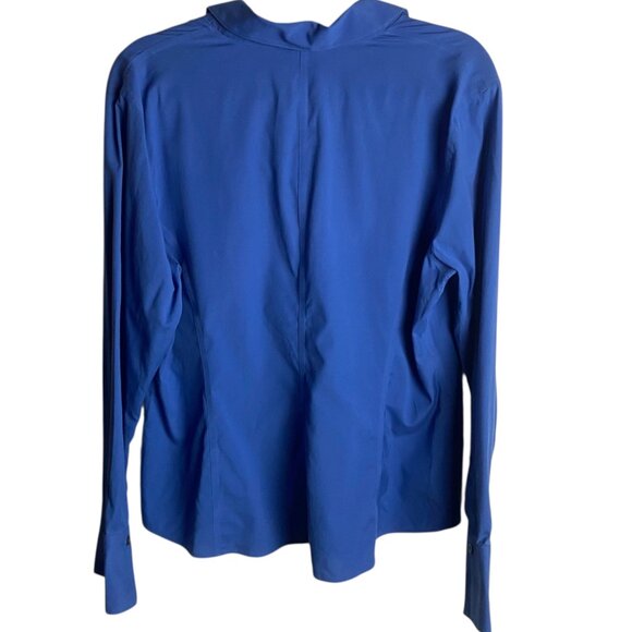 Talbots Size 16 Royal Blue Button Down Shirt Wrinkle Resistant Stretch Office - Picture 2 of 5